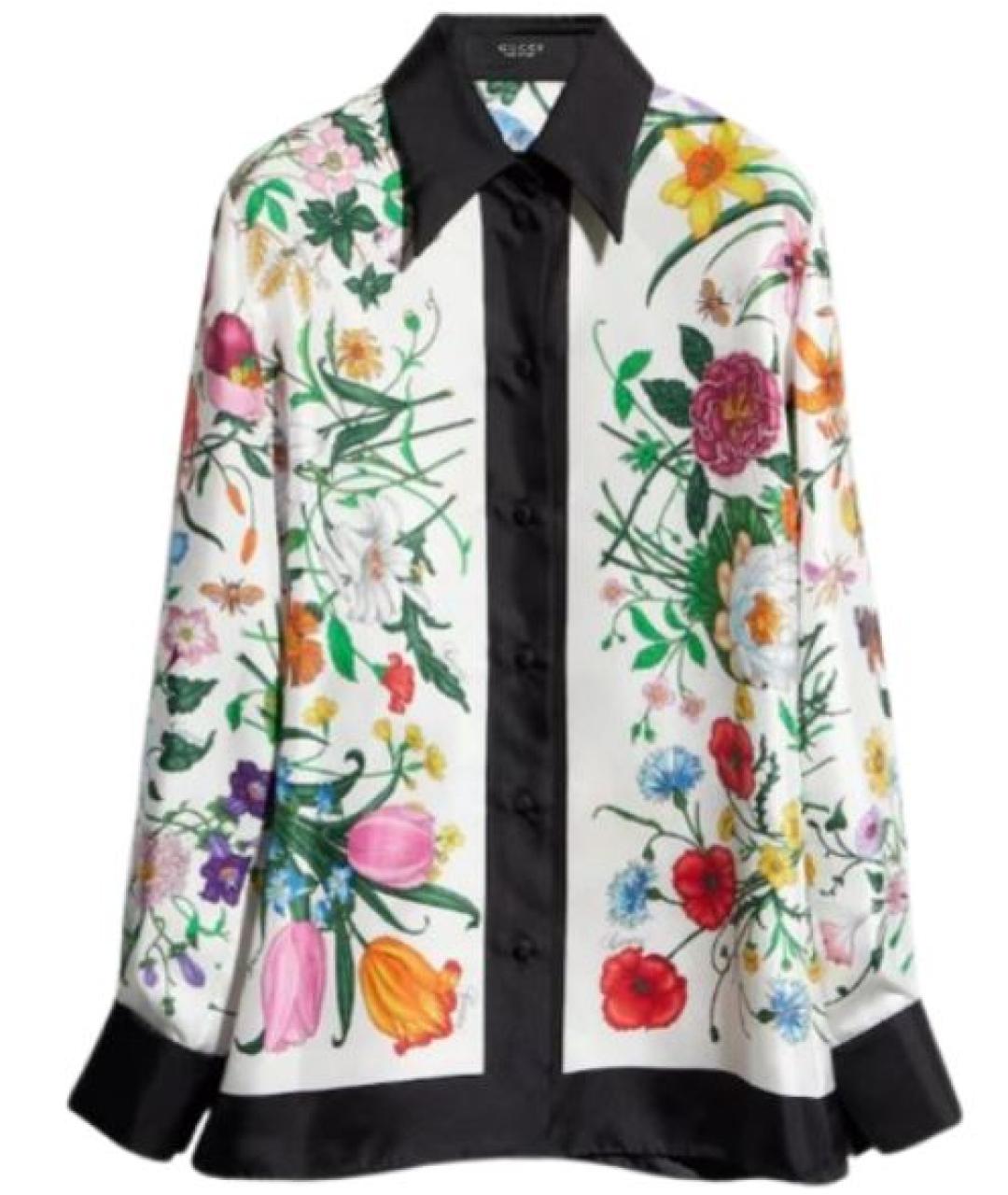 GUCCI Белая шелковая рубашка, фото 1
