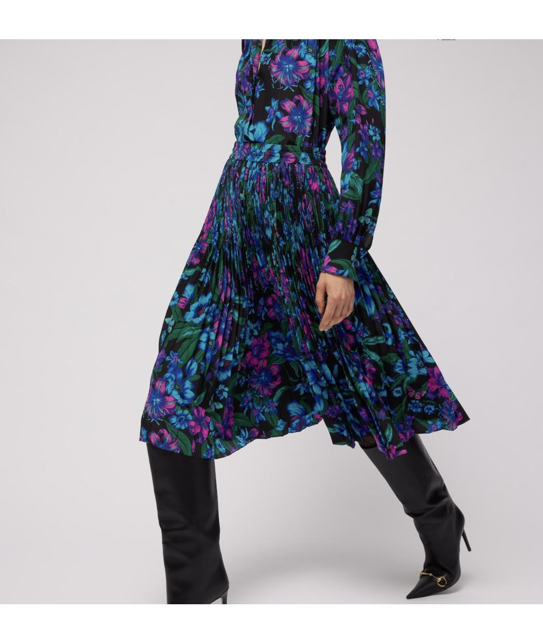 GUCCI Мульти шелковая юбка миди, фото 5