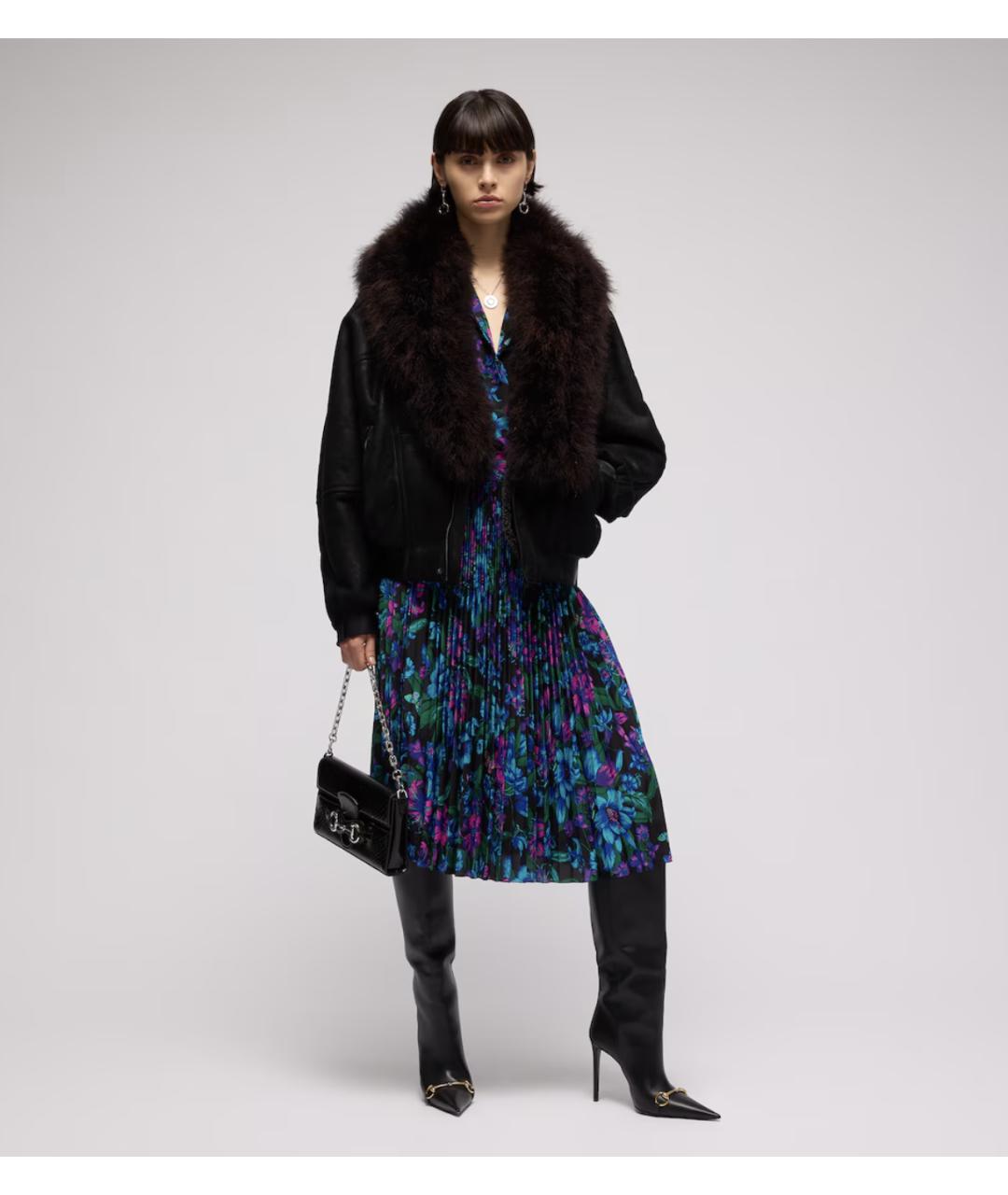 GUCCI Мульти шелковая юбка миди, фото 3