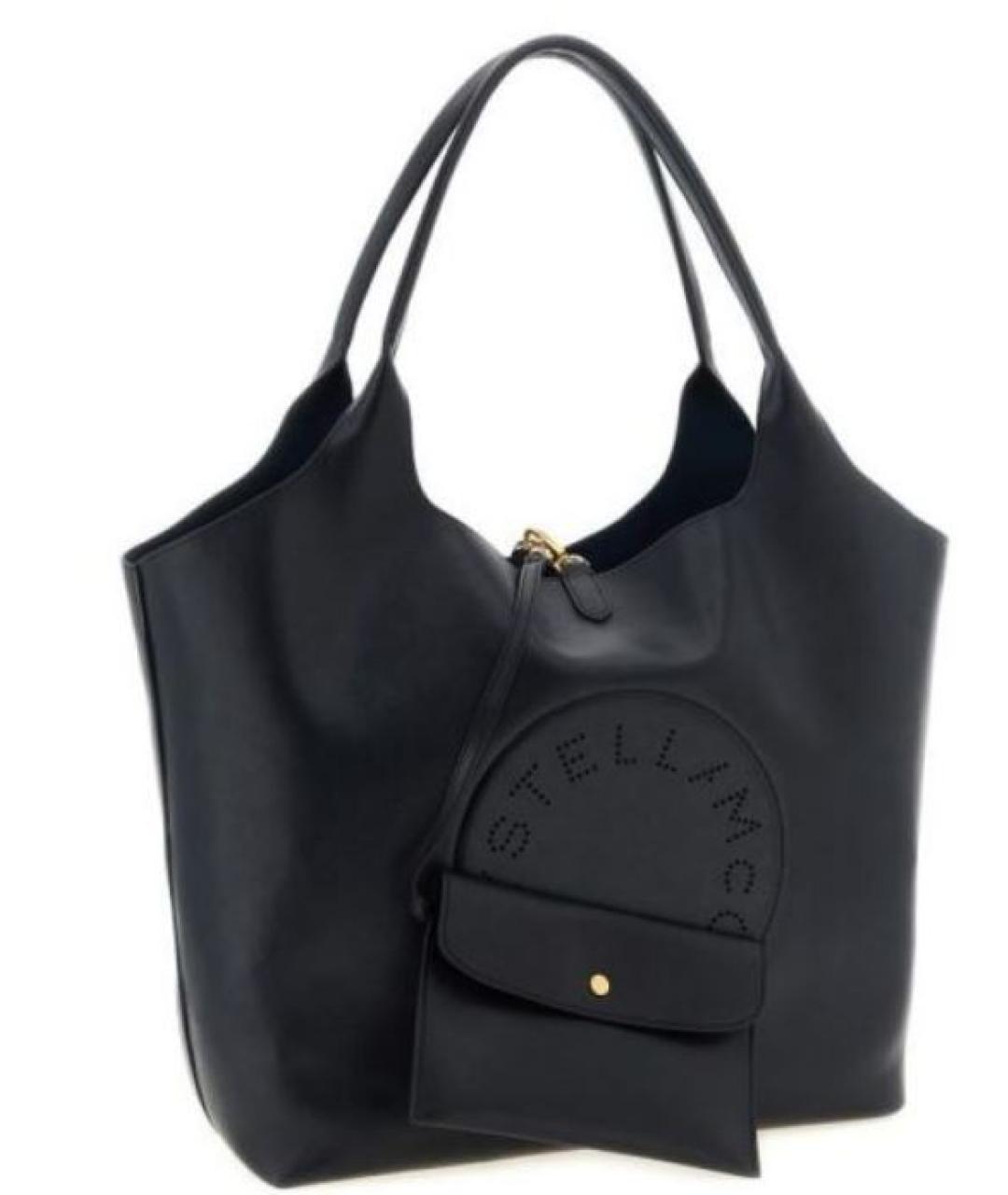 STELLA MCCARTNEY Темно-синяя синтетическая сумка тоут, фото 3