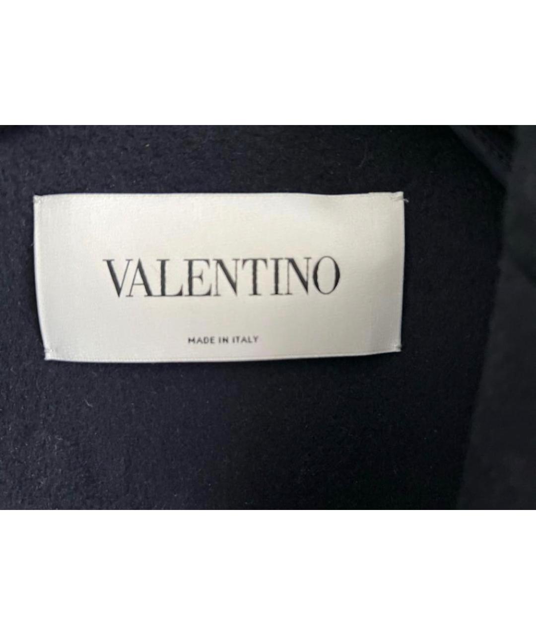VALENTINO Темно-синее шерстяное пальто, фото 3