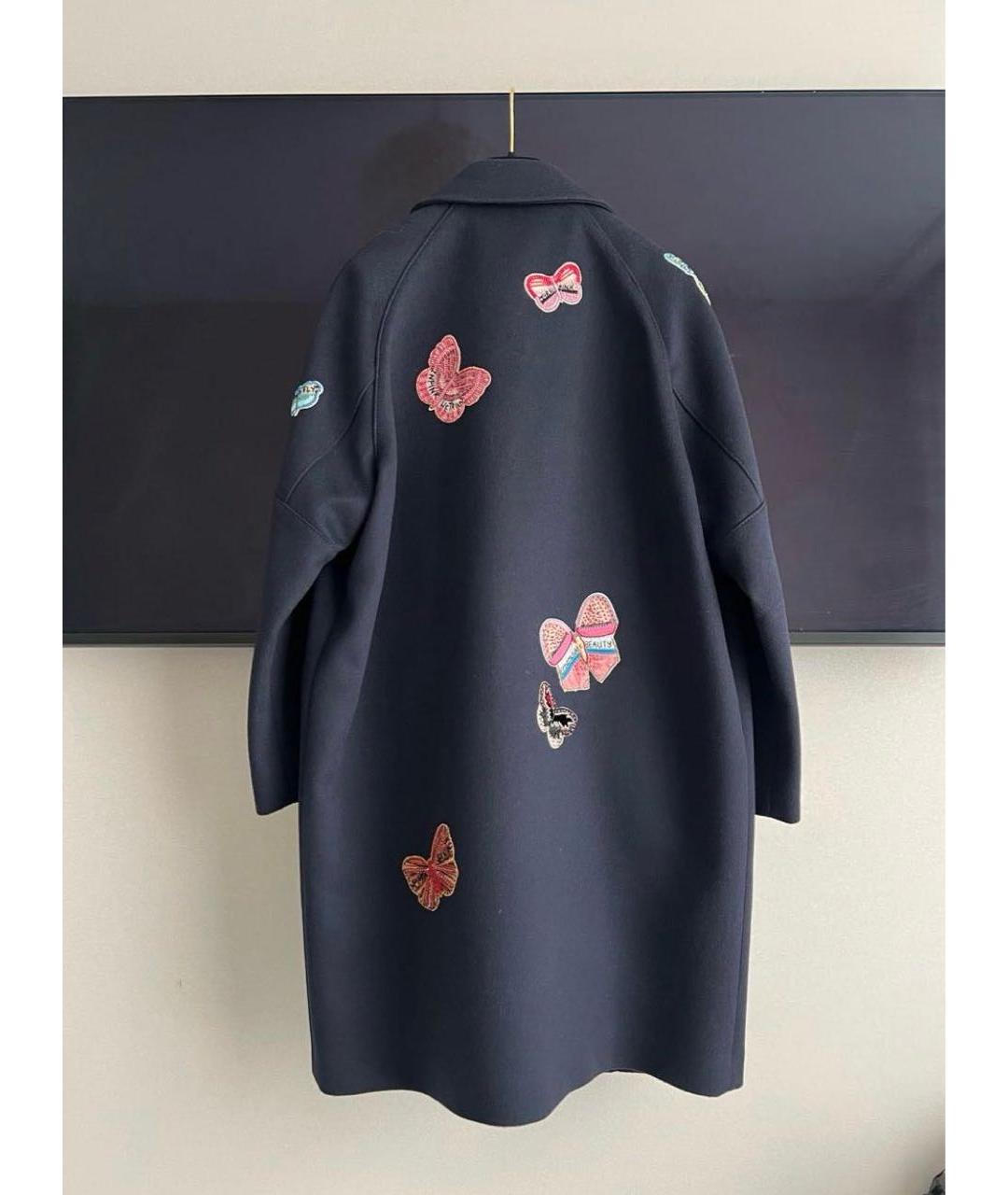 VALENTINO Темно-синее шерстяное пальто, фото 2