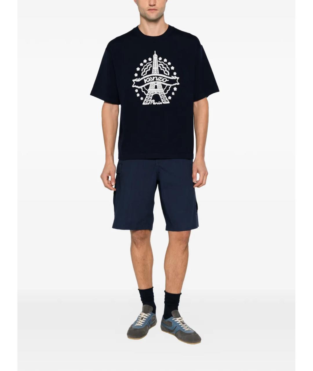 KENZO Синяя шерстяная футболка, фото 2