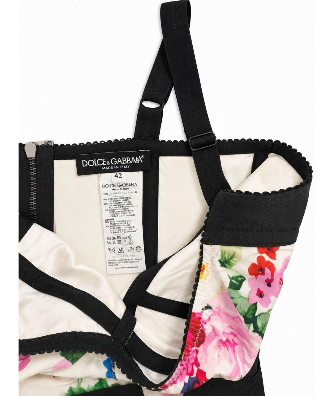 DOLCE&GABBANA Белое хлопковое коктейльное платье, фото 6