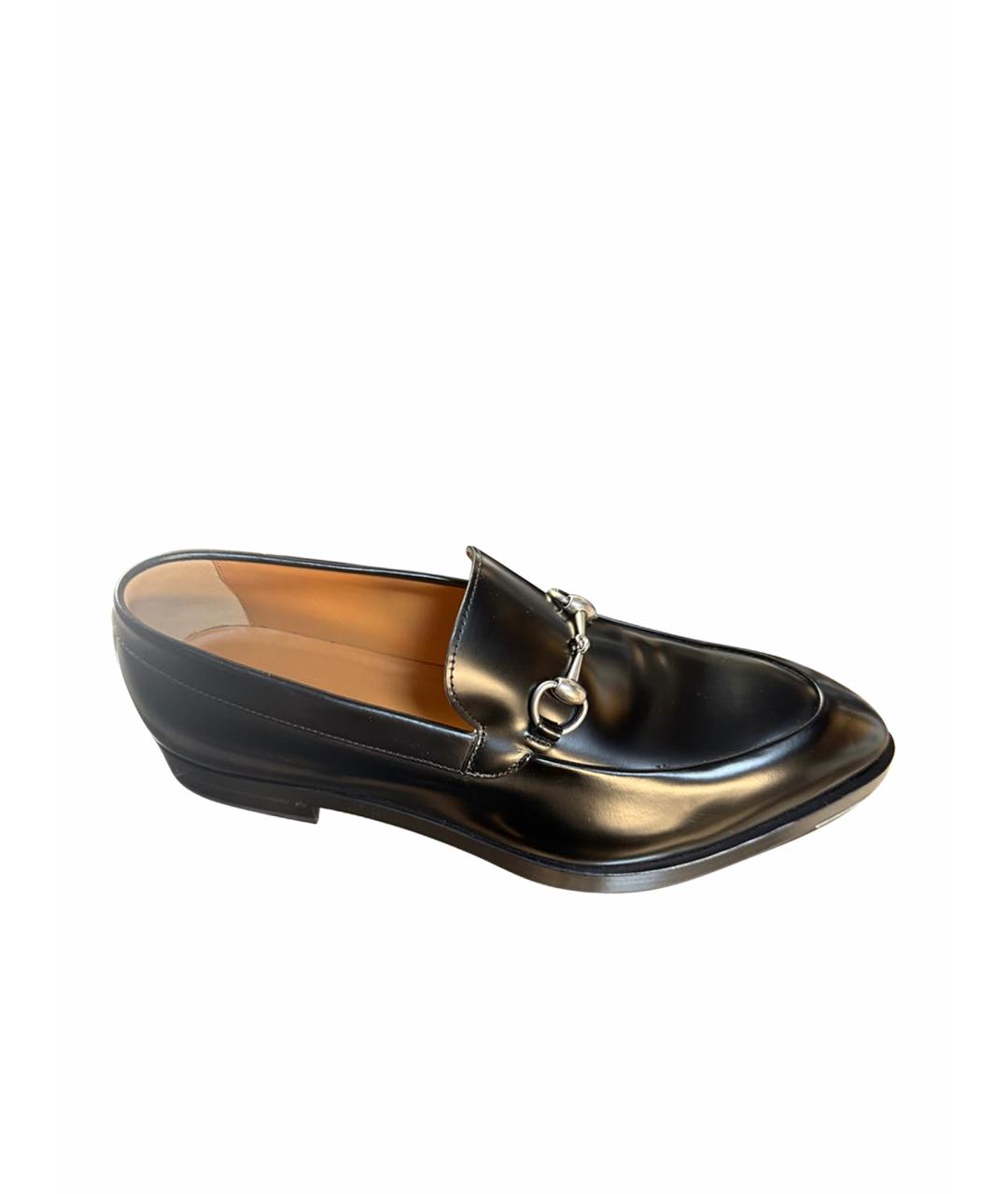 GUCCI Черные кожаные туфли, фото 1