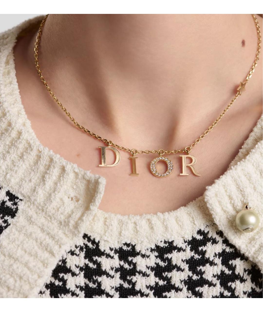 CHRISTIAN DIOR Золотое металлическое колье, фото 3