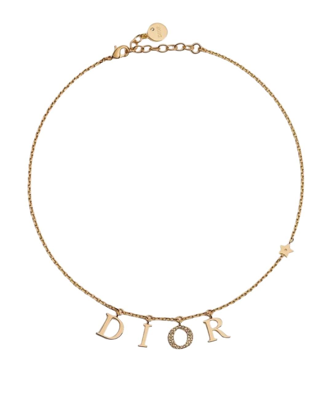 CHRISTIAN DIOR Золотое металлическое колье, фото 1