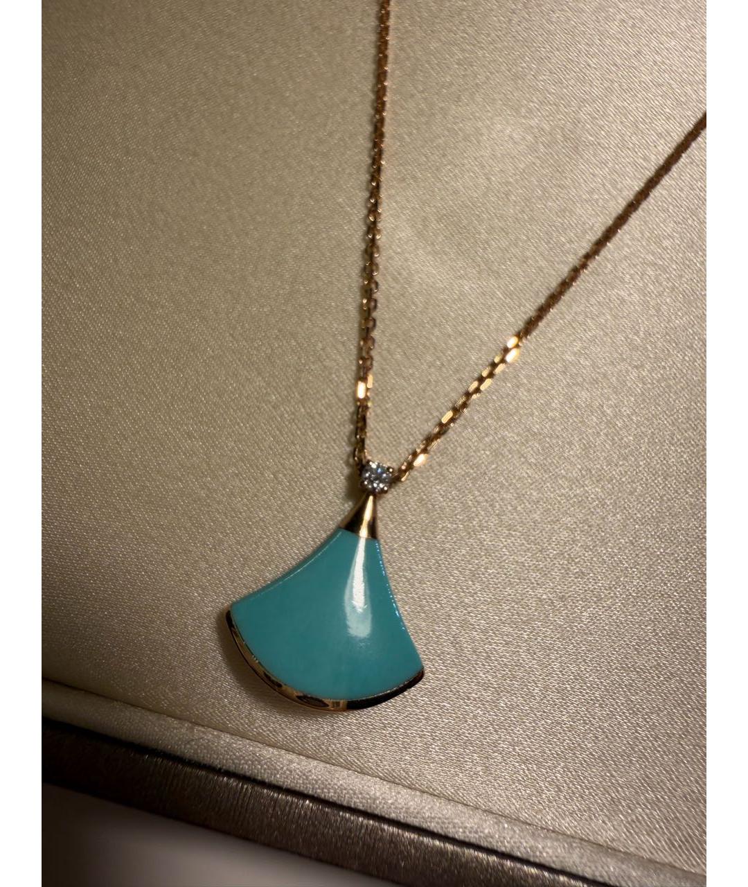 BVLGARI Бирюзовое колье из розового золота, фото 2