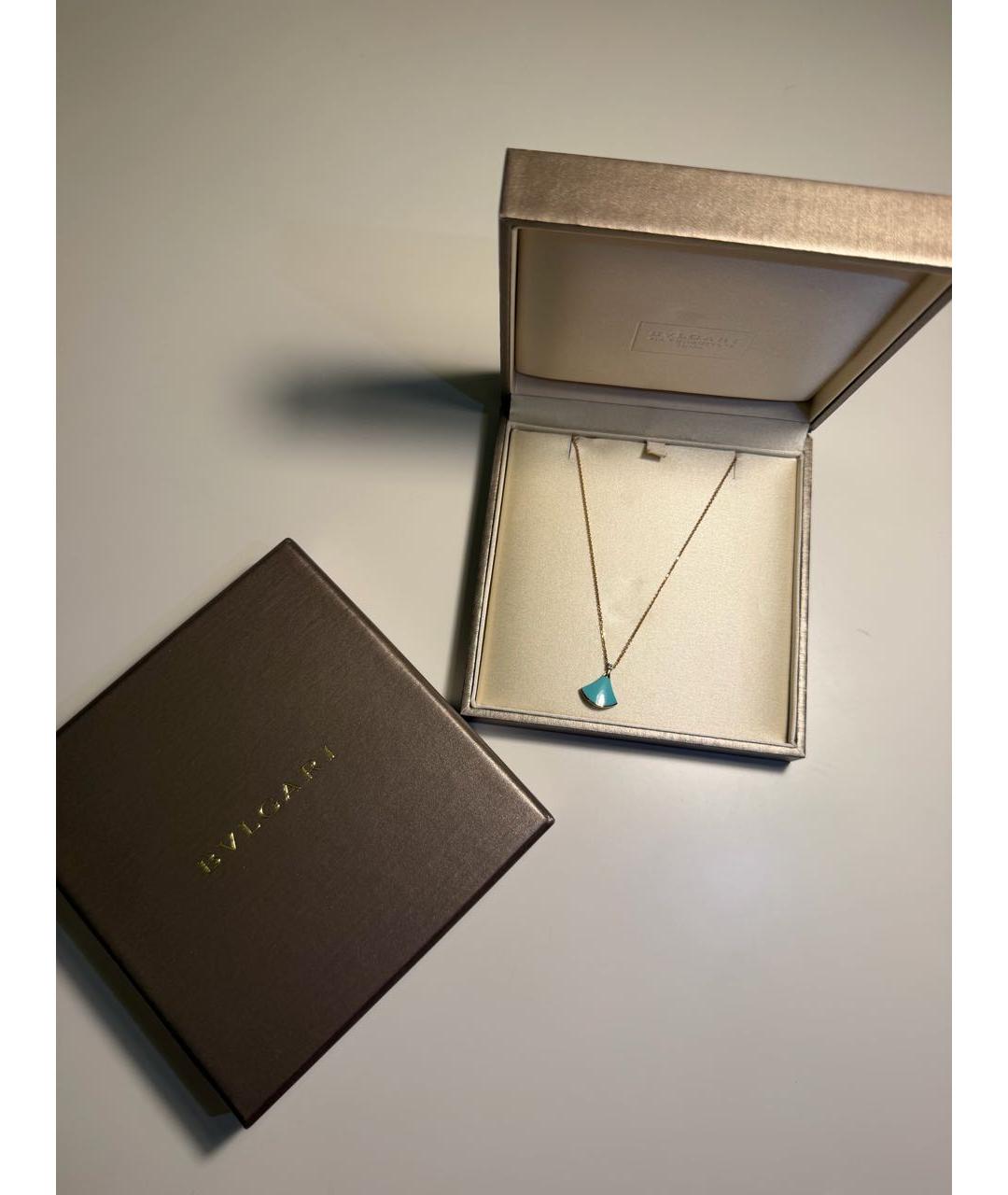 BVLGARI Бирюзовое колье из розового золота, фото 3