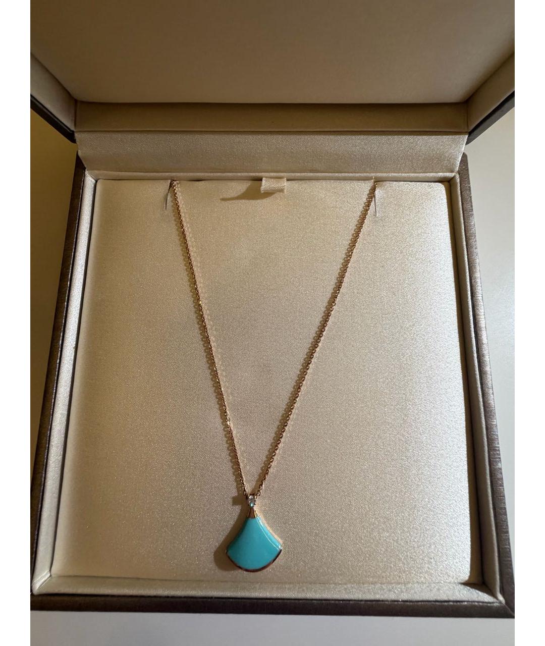BVLGARI Бирюзовое колье из розового золота, фото 5