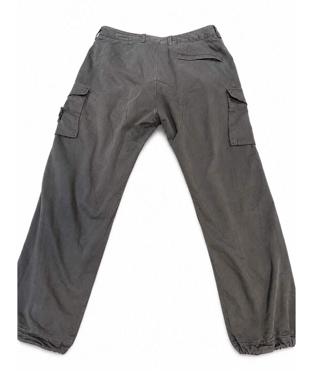 STONE ISLAND Серые хлопковые повседневные брюки, фото 2