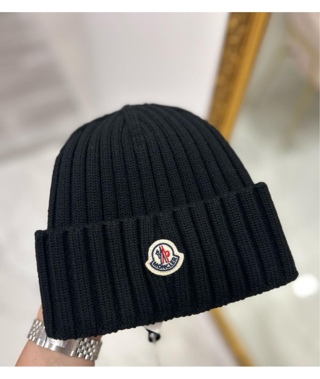 MONCLER Черная шапка, фото 4