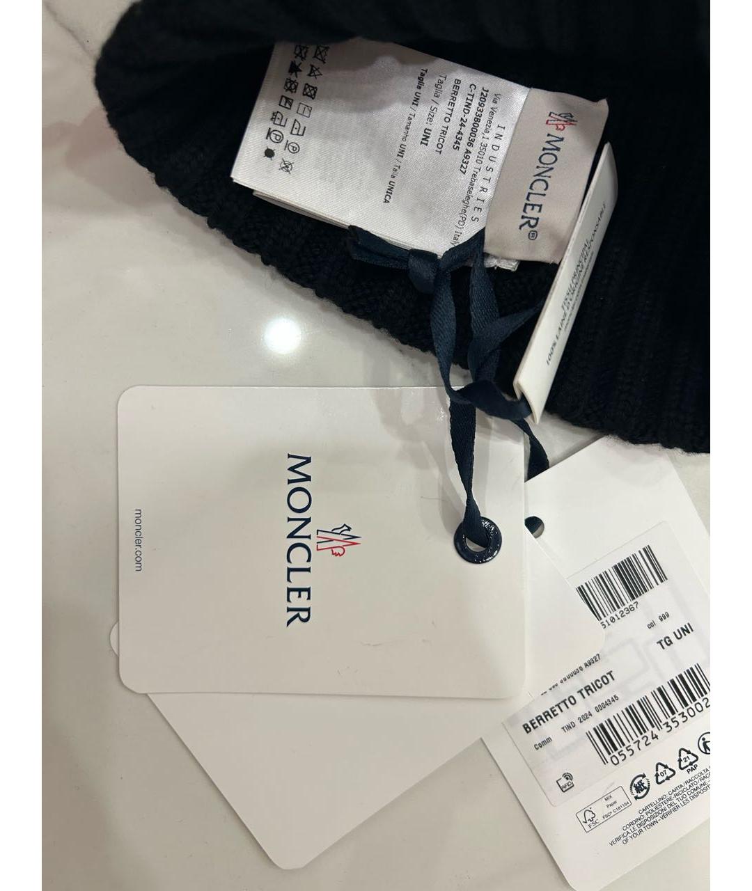 MONCLER Черная шапка, фото 3