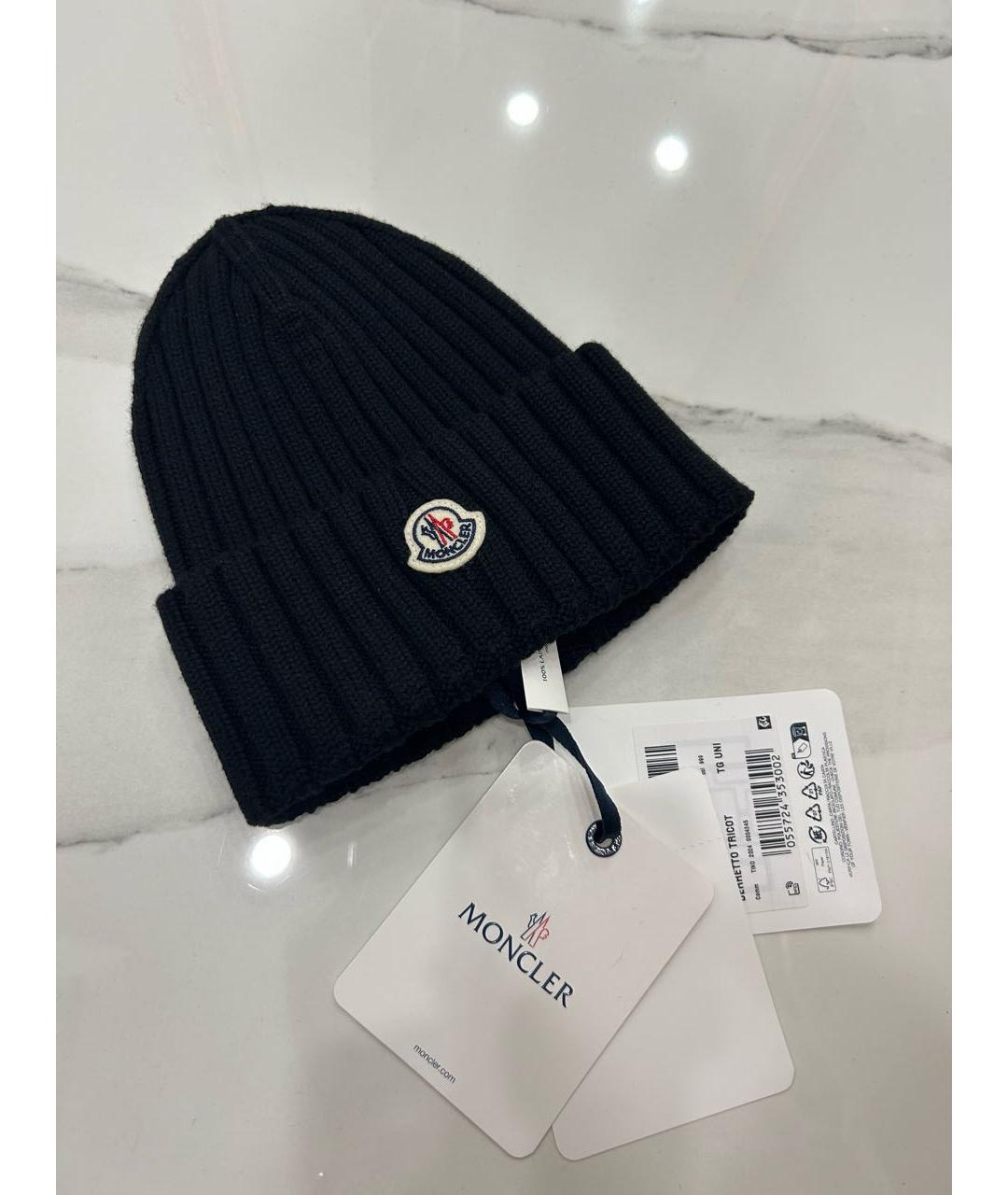MONCLER Черная шапка, фото 2