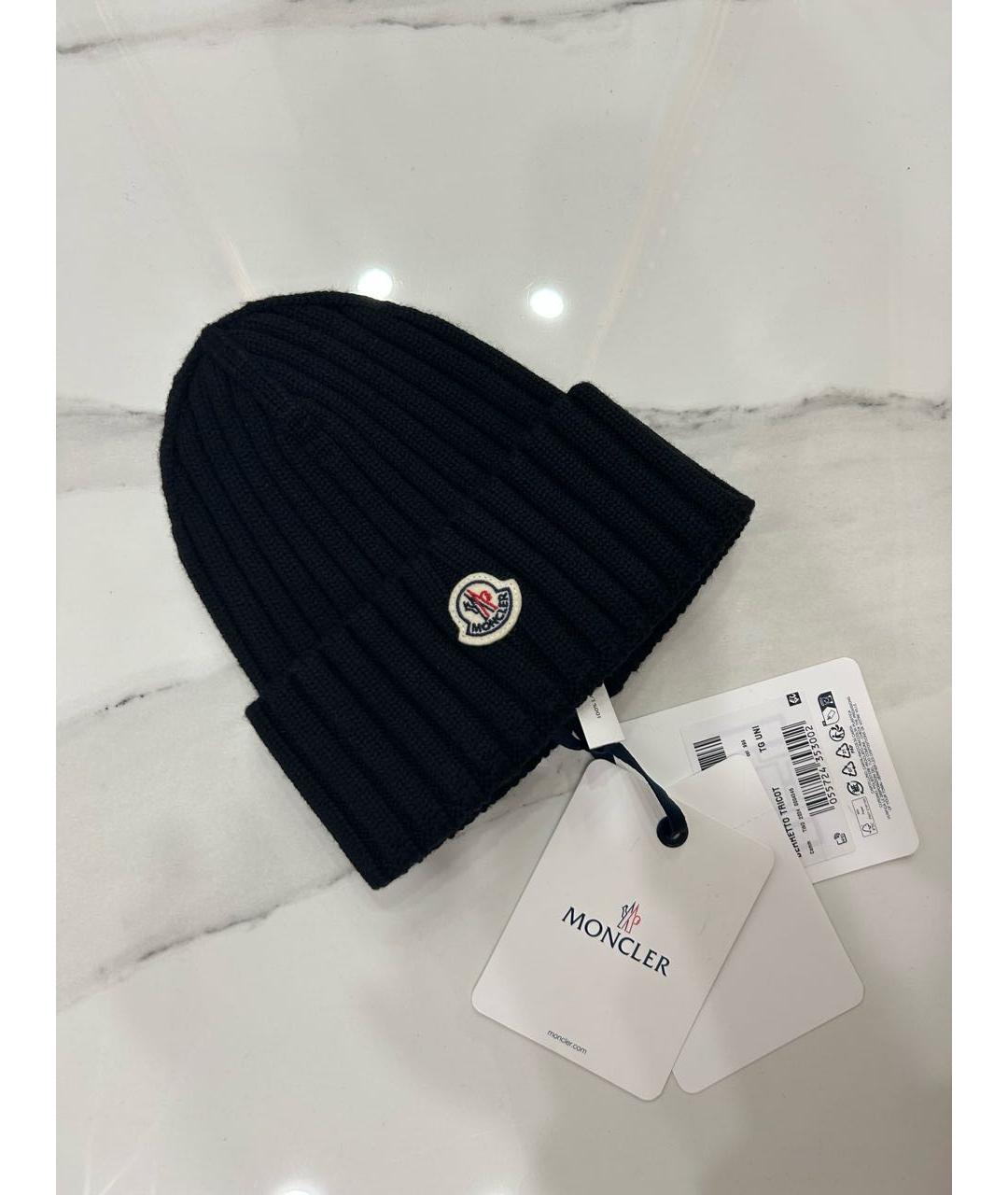 MONCLER Черная шапка, фото 5
