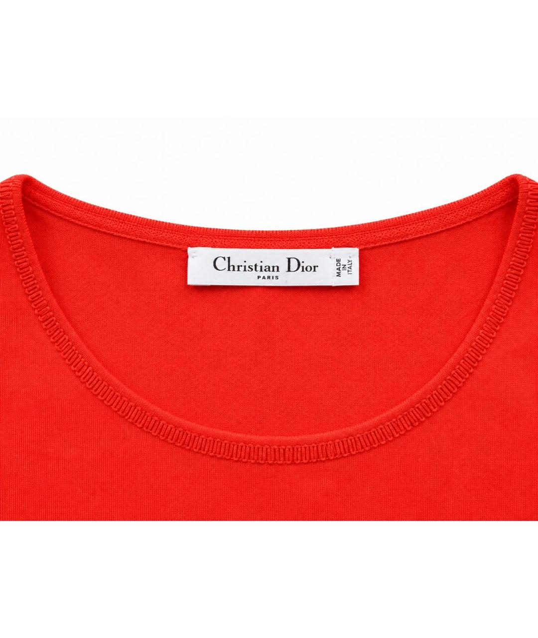 CHRISTIAN DIOR Красное вискозное повседневное платье, фото 3