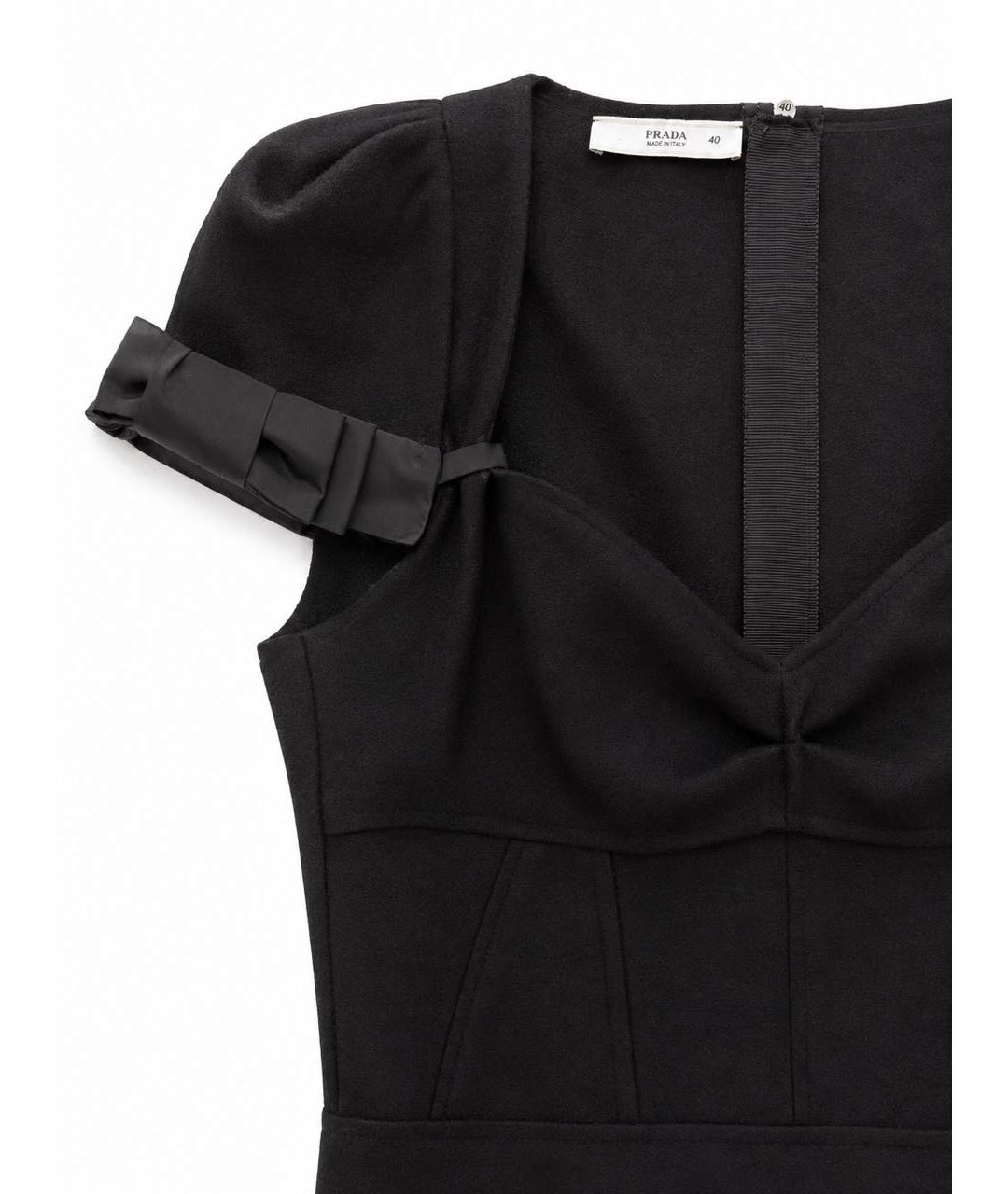 PRADA Черное шерстяное повседневное платье, фото 3