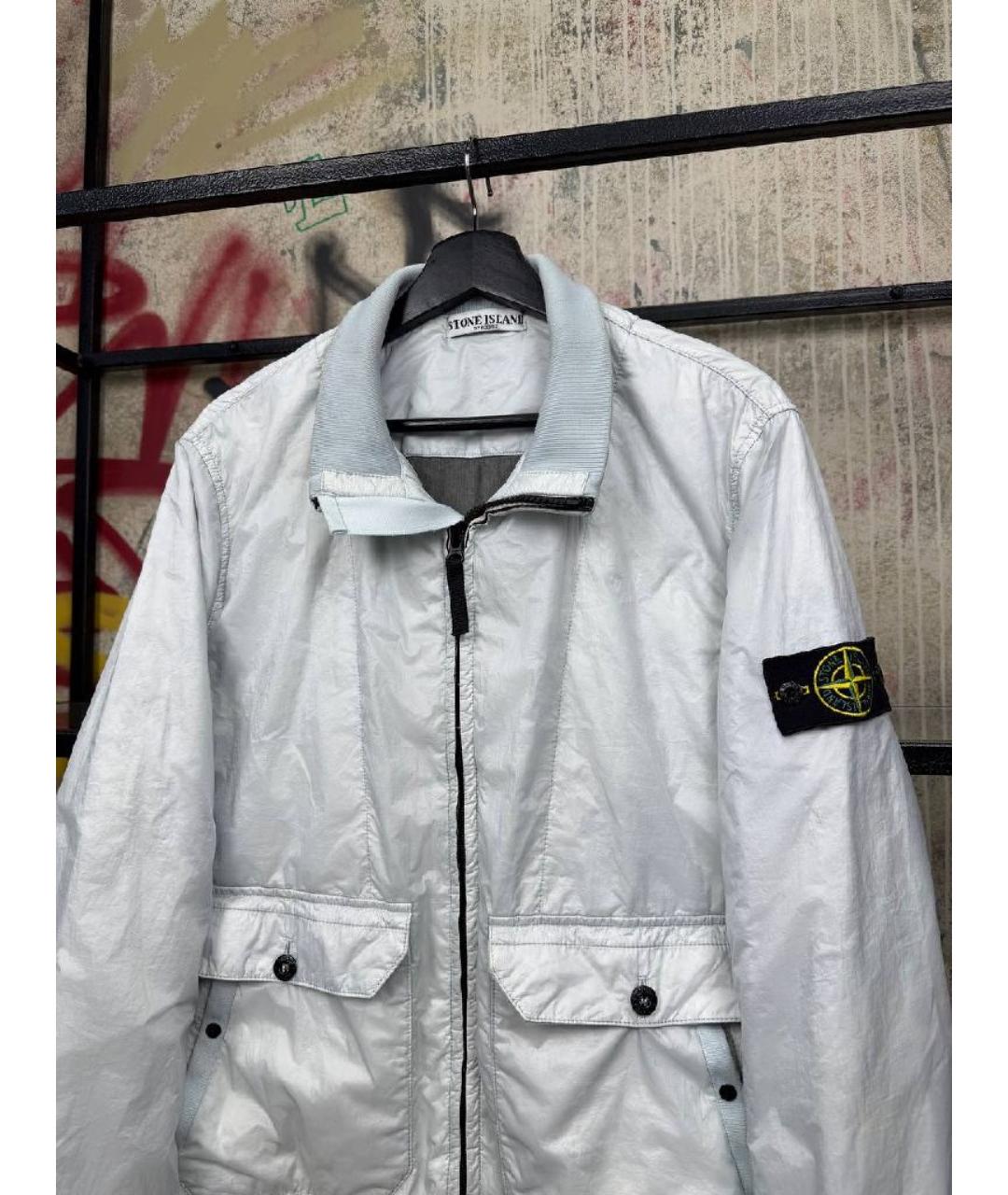 STONE ISLAND Белая полиамидовая куртка, фото 3