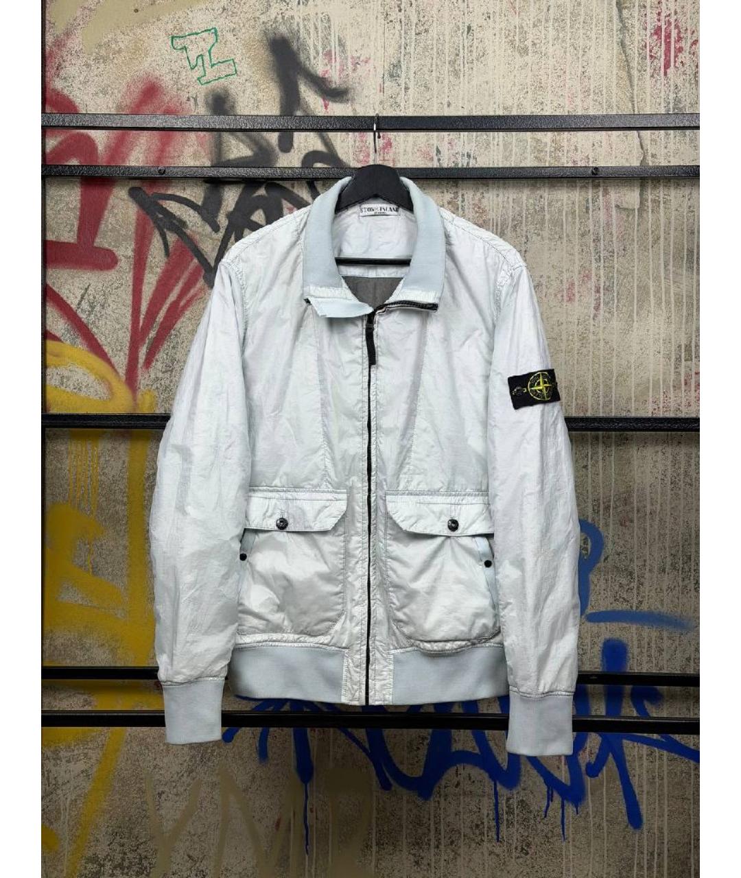 STONE ISLAND Белая полиамидовая куртка, фото 6