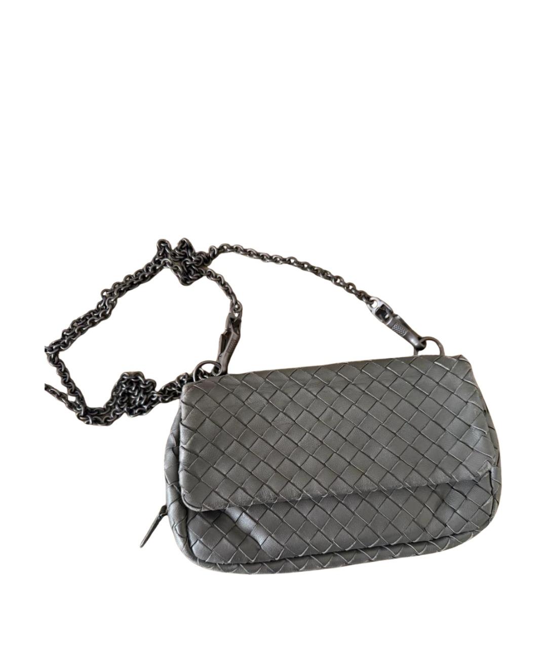 BOTTEGA VENETA Серая кожаная сумка через плечо, фото 1