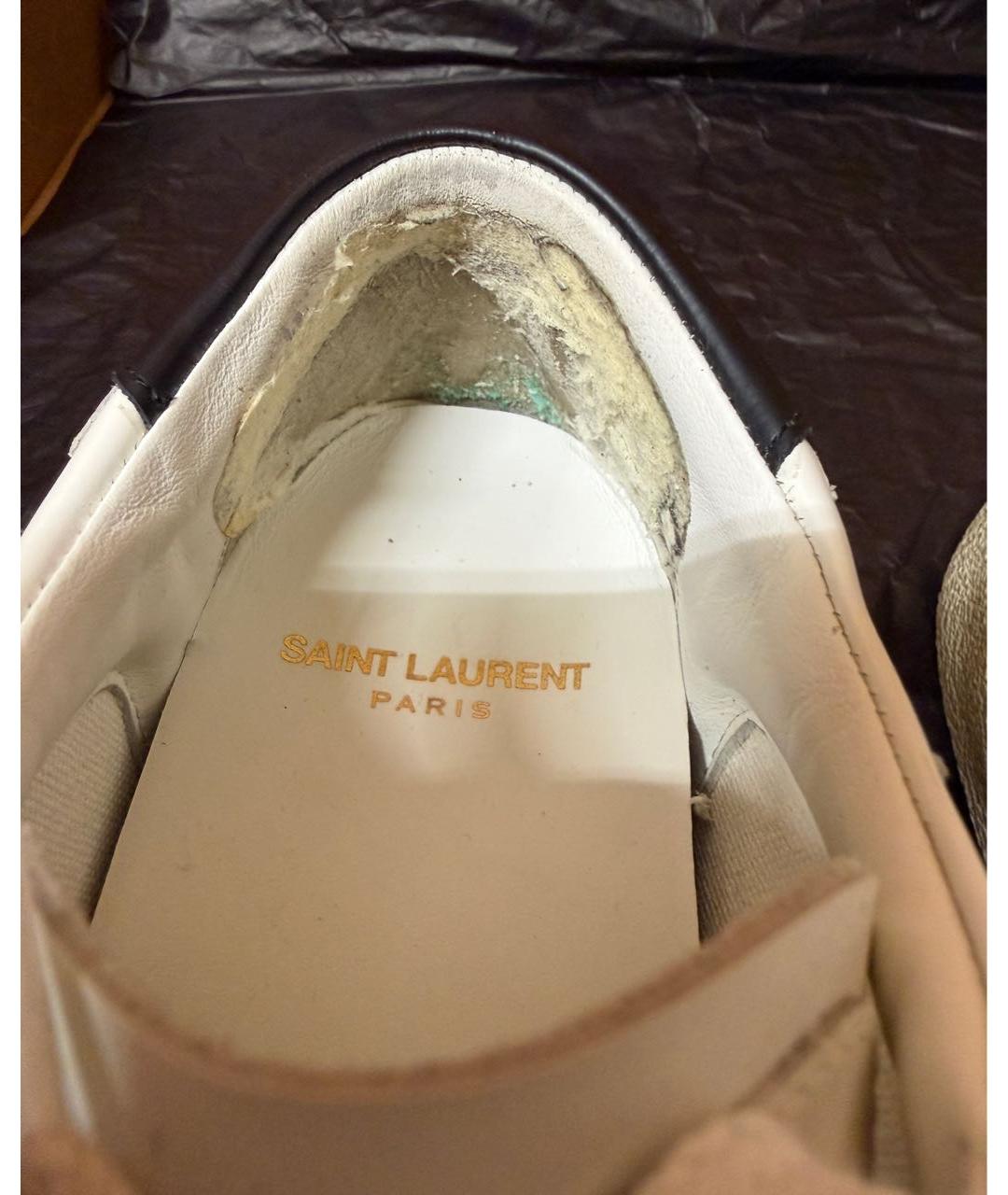 SAINT LAURENT Белые кожаные кеды, фото 7
