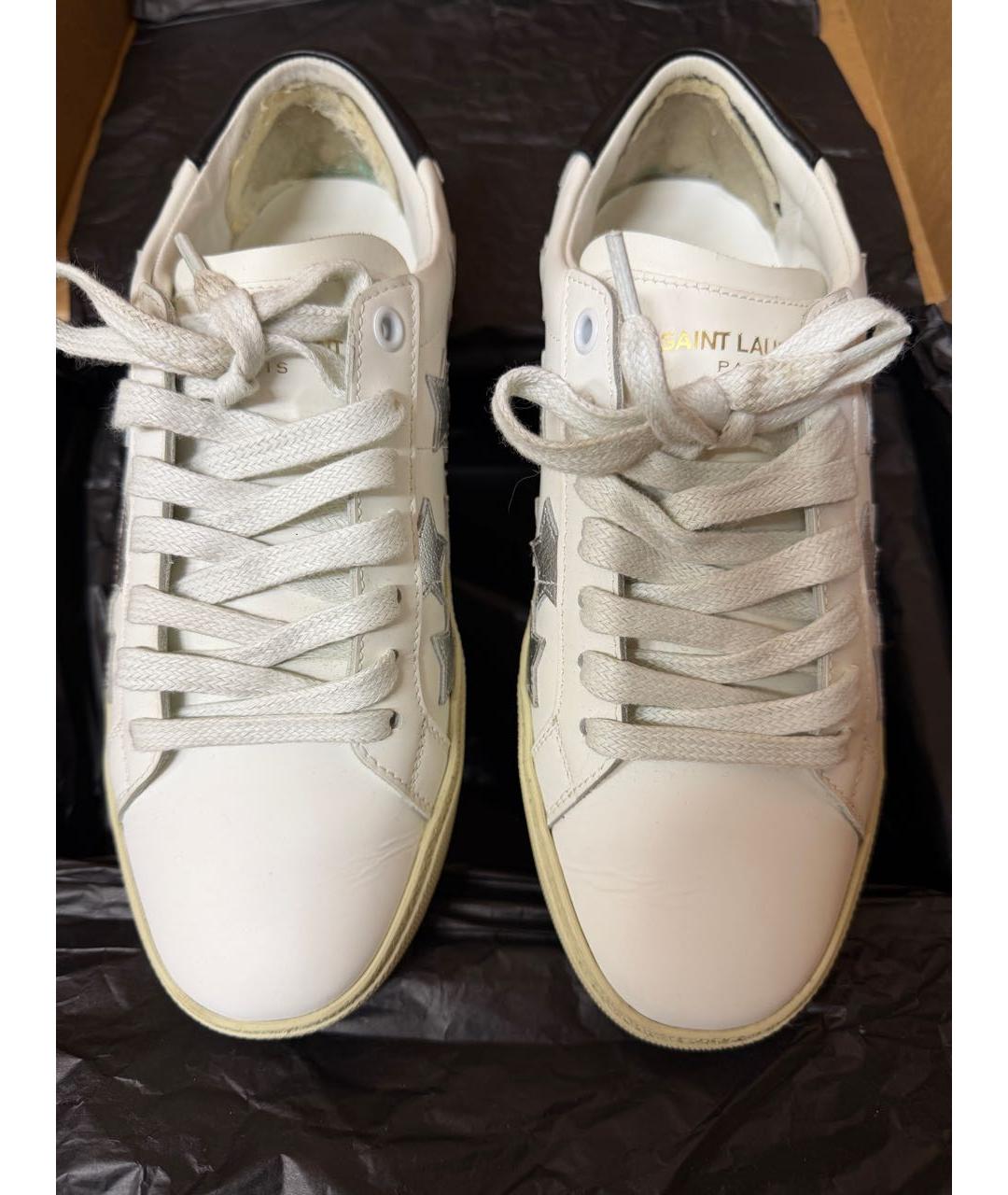 SAINT LAURENT Белые кожаные кеды, фото 3