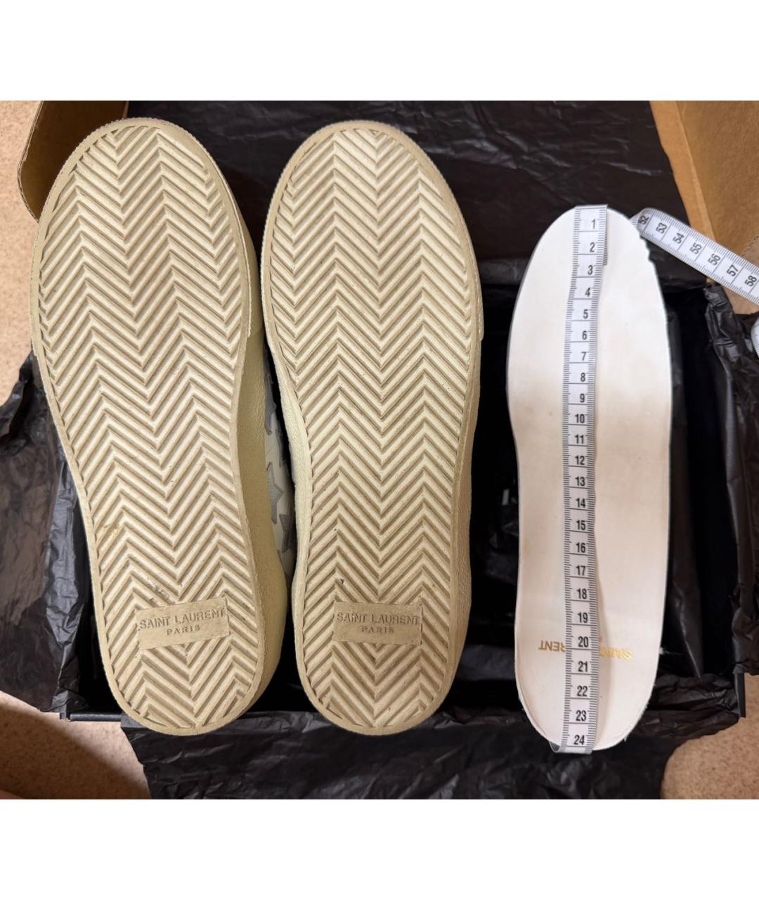 SAINT LAURENT Белые кожаные кеды, фото 8