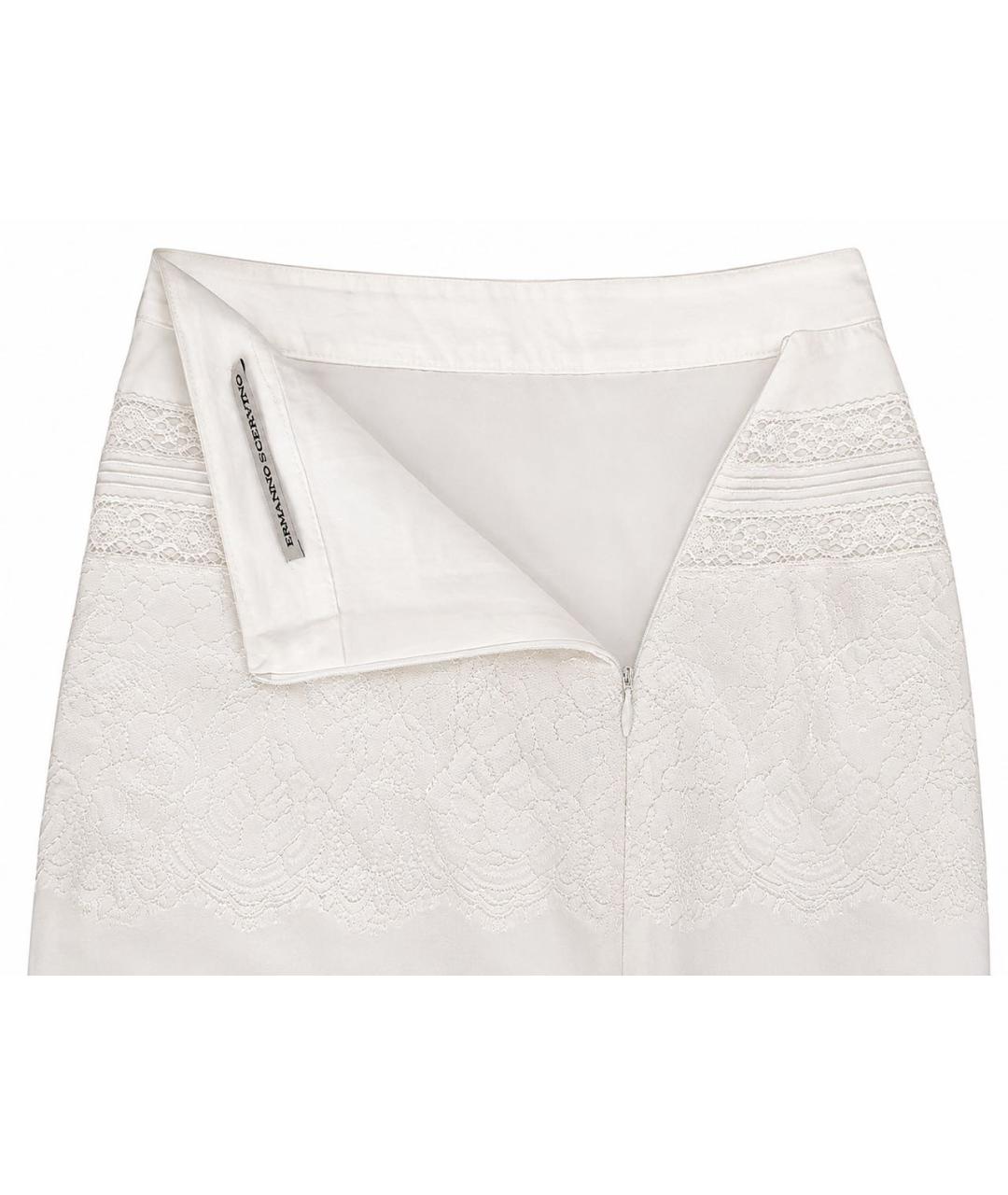 ERMANNO SCERVINO Белая хлопковая юбка мини, фото 3