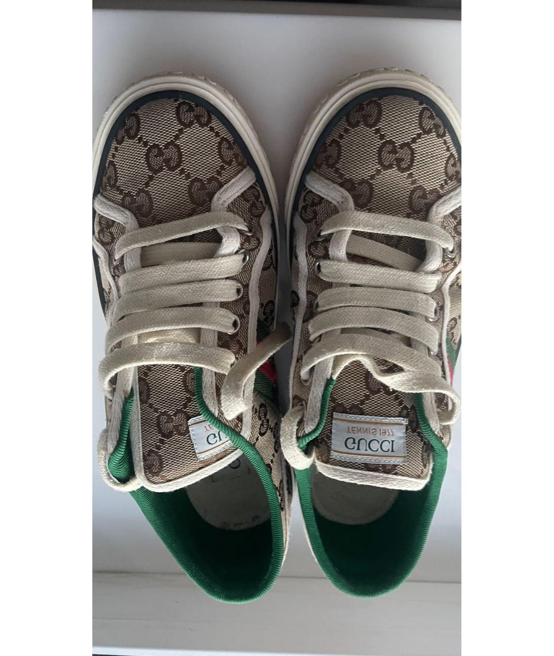 GUCCI Коричневые кеды, фото 3