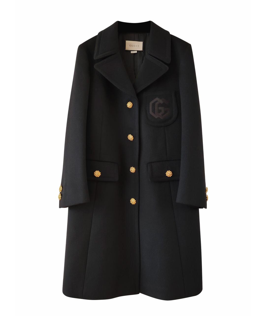 GUCCI Черное шерстяное пальто, фото 1