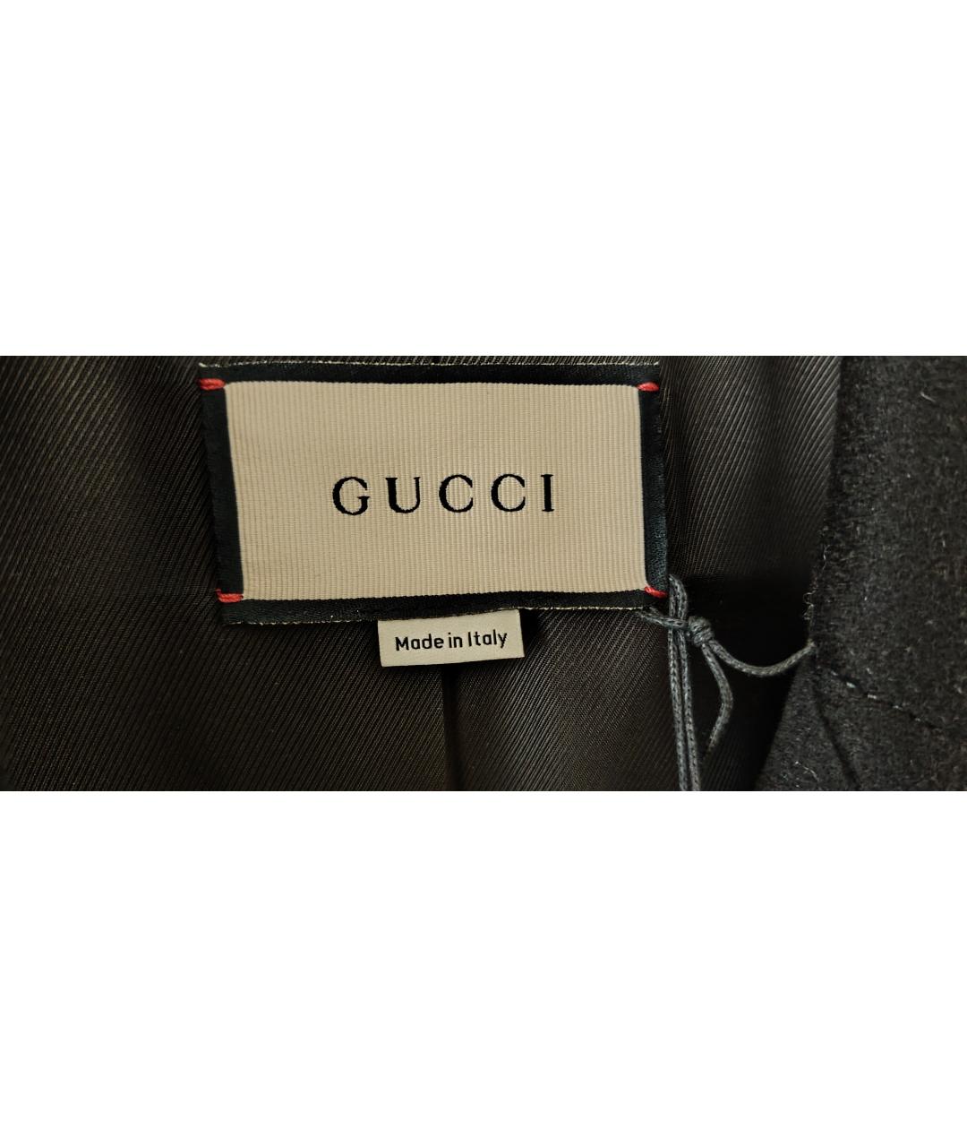 GUCCI Черное шерстяное пальто, фото 4