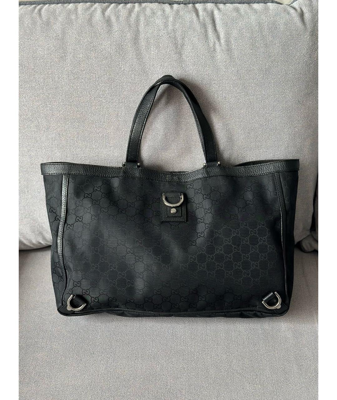 GUCCI Черная нейлоновая сумка тоут, фото 3