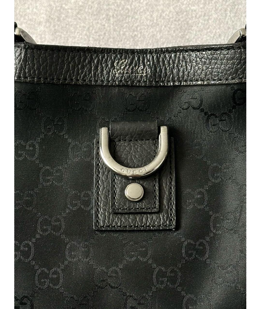 GUCCI Черная нейлоновая сумка тоут, фото 6