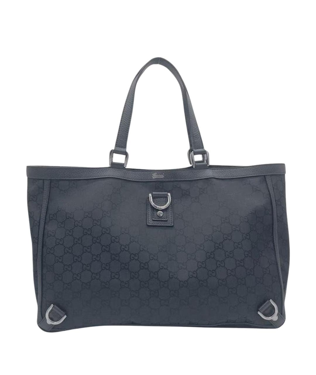 GUCCI Черная нейлоновая сумка тоут, фото 1