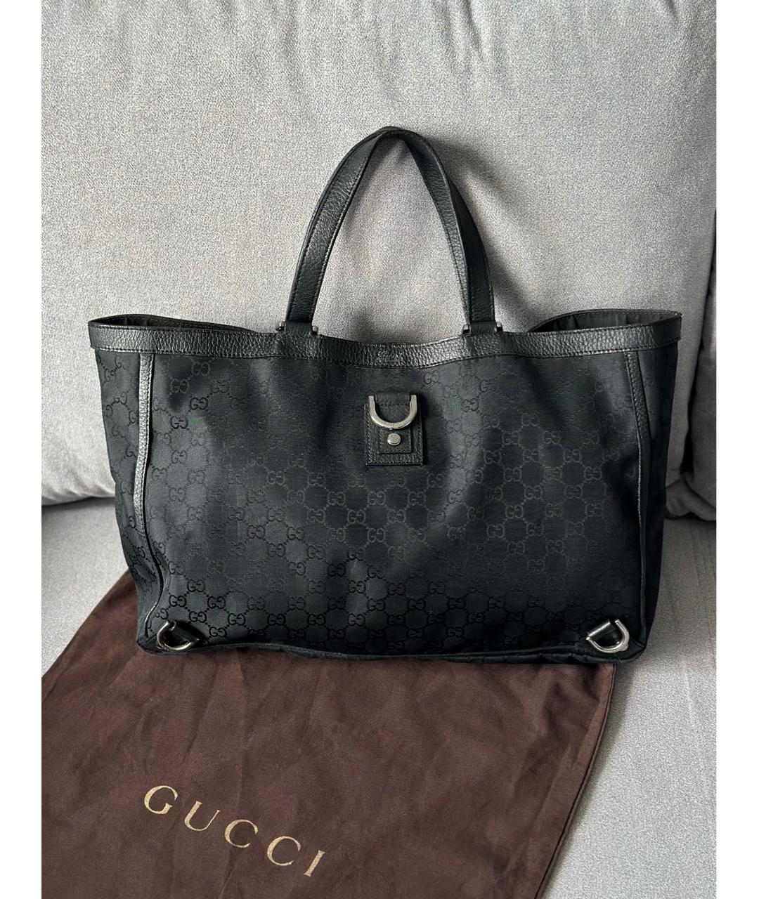 GUCCI Черная нейлоновая сумка тоут, фото 2