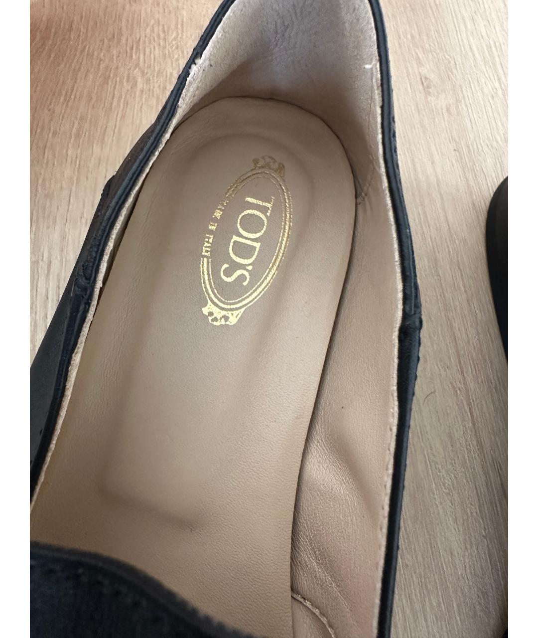 TOD'S Черные кожаные лоферы, фото 4