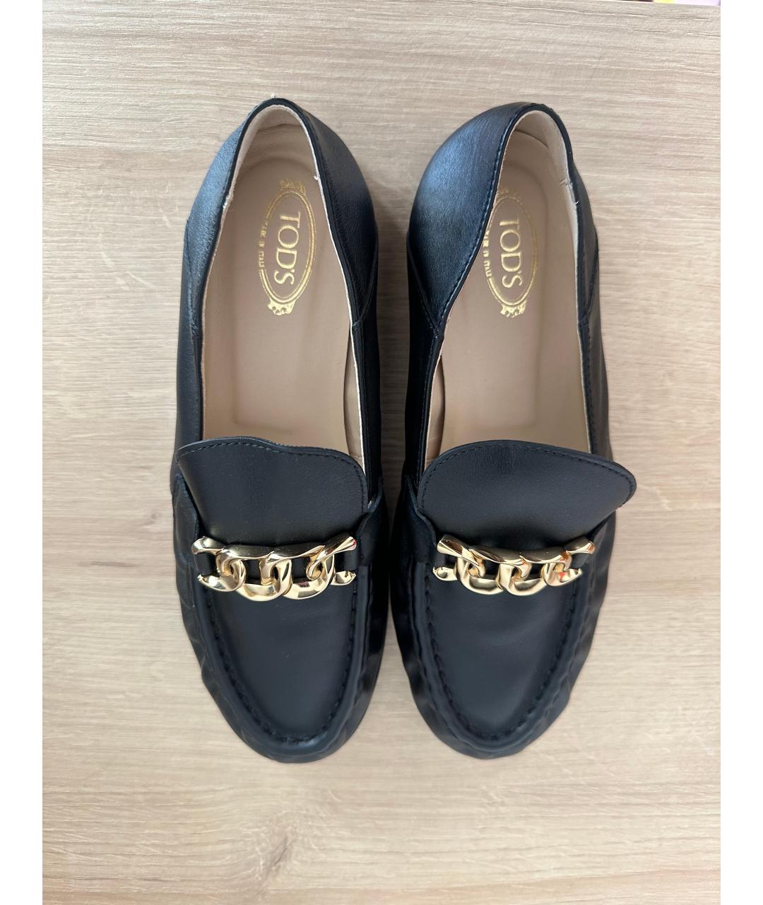 TOD'S Черные кожаные лоферы, фото 3
