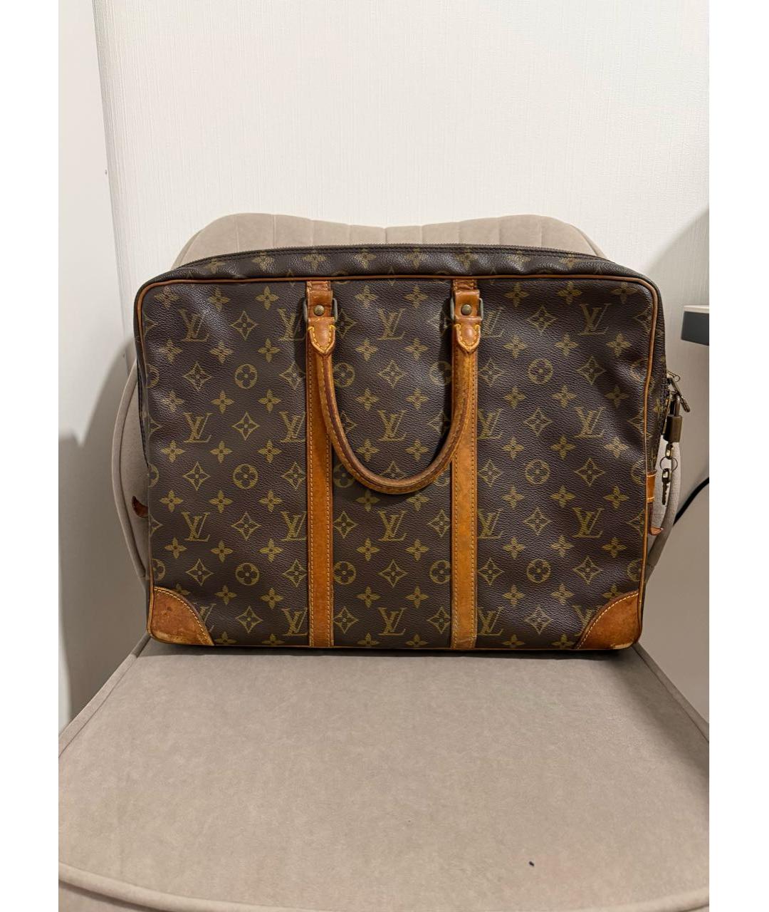 LOUIS VUITTON Коричневая сумка с короткими ручками из канвы, фото 9