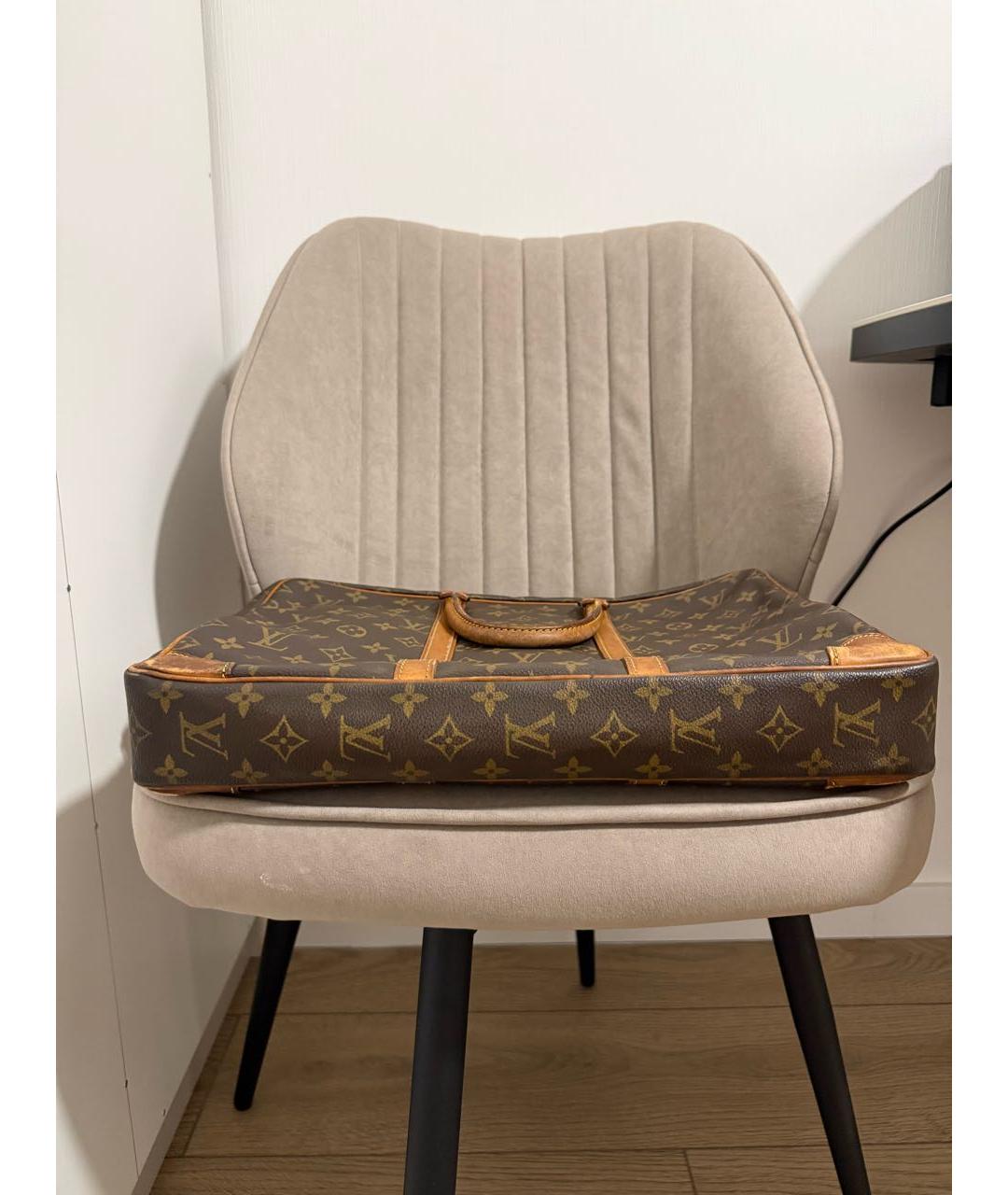LOUIS VUITTON Коричневая сумка с короткими ручками из канвы, фото 7