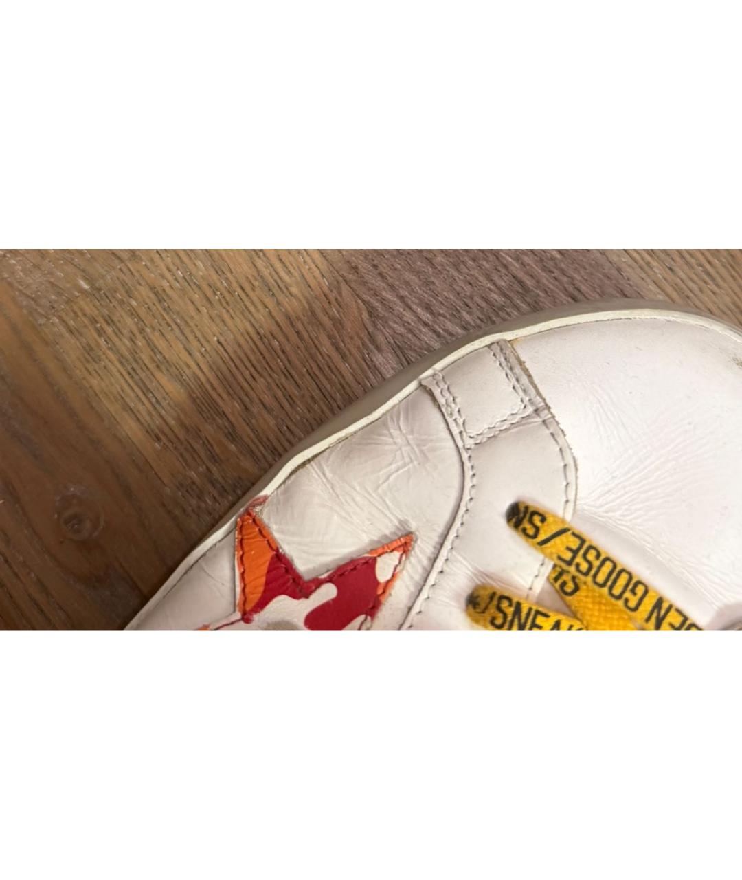GOLDEN GOOSE Белые кожаные кеды, фото 5