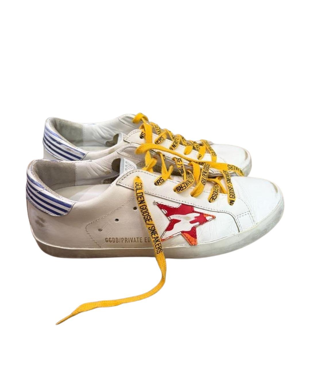 GOLDEN GOOSE Белые кожаные кеды, фото 1