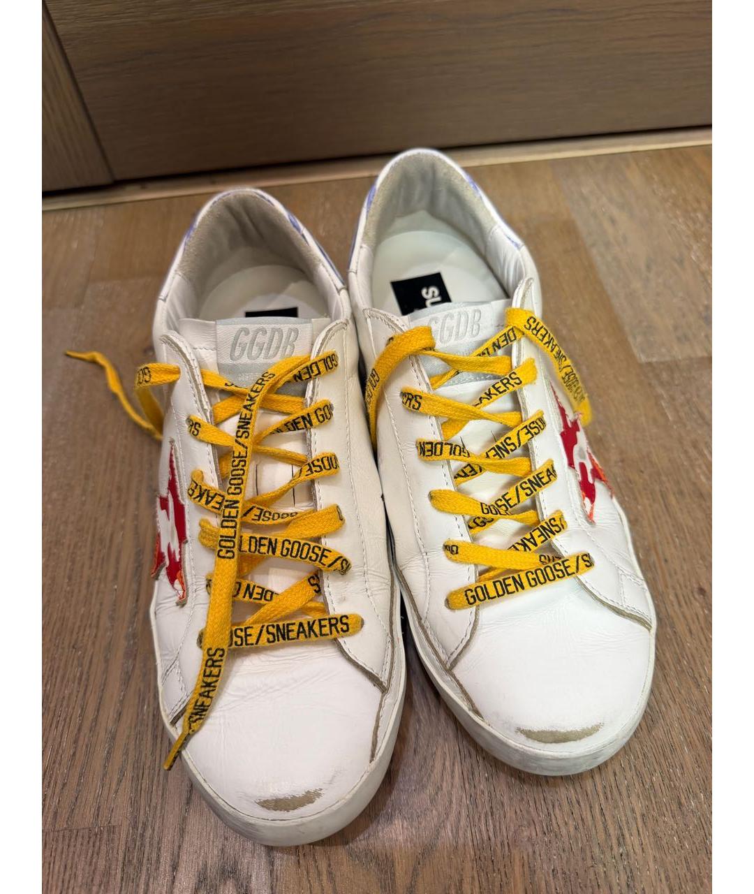 GOLDEN GOOSE Белые кожаные кеды, фото 2