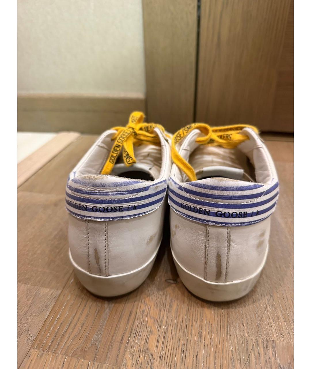GOLDEN GOOSE Белые кожаные кеды, фото 4