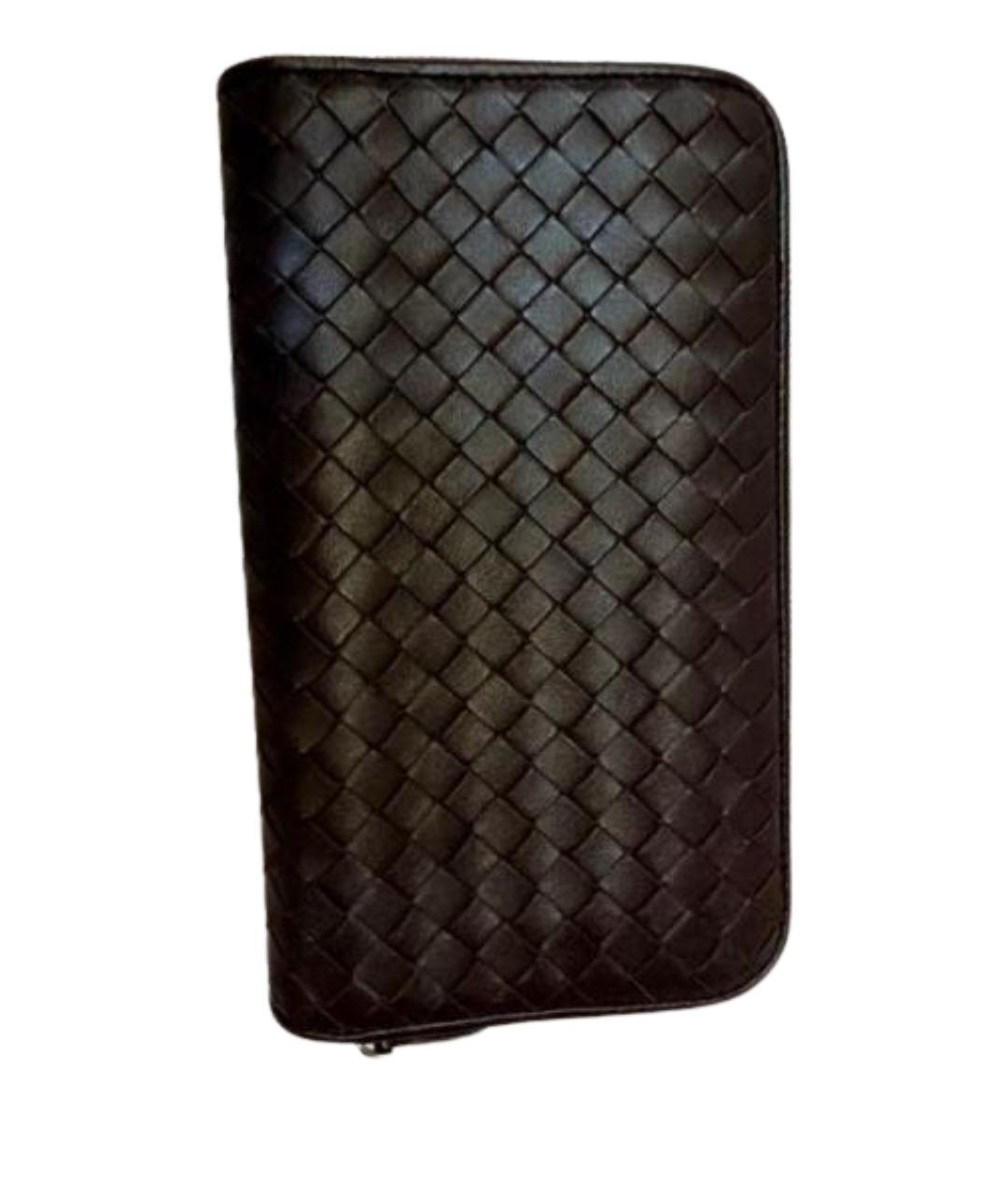 BOTTEGA VENETA Бордовый кожаный кошелек, фото 1