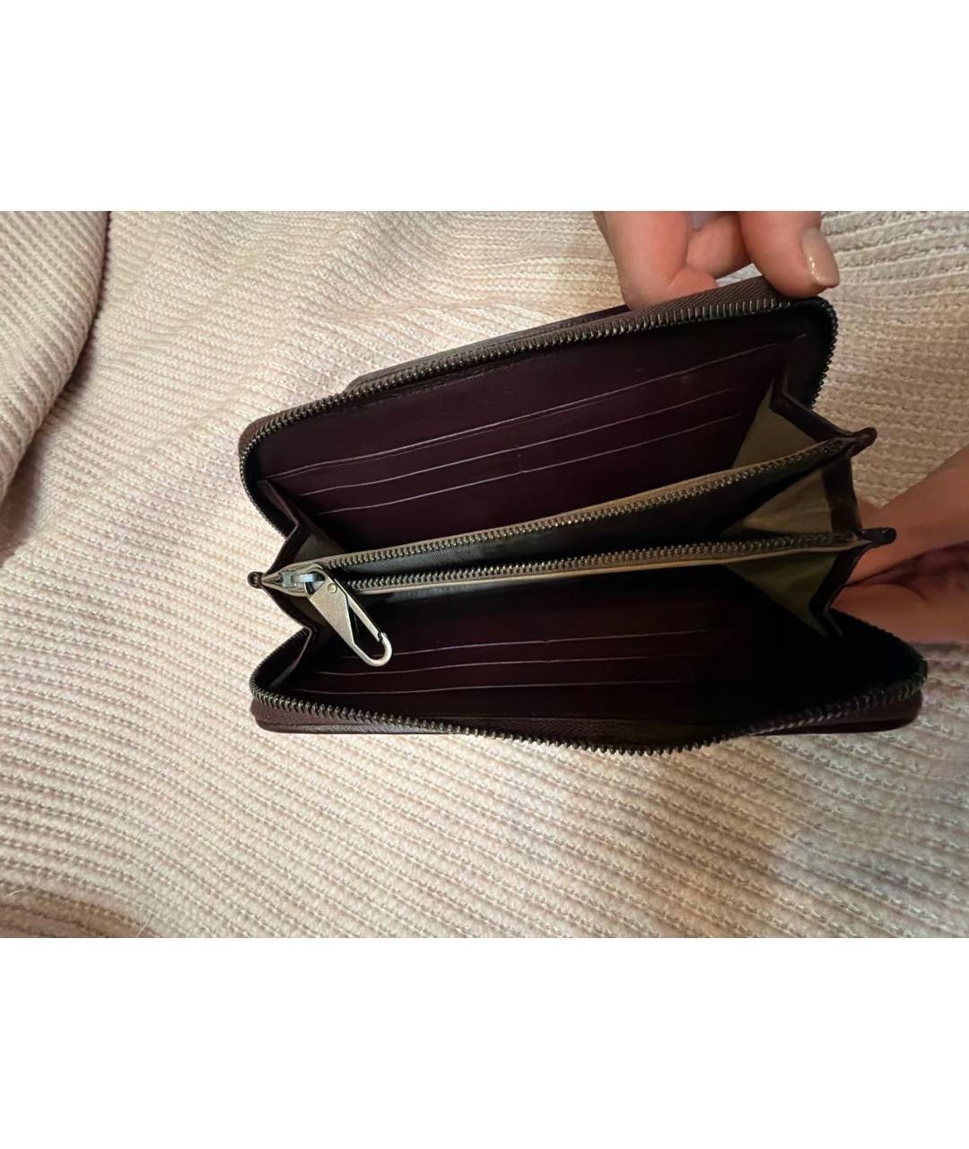 BOTTEGA VENETA Бордовый кожаный кошелек, фото 4