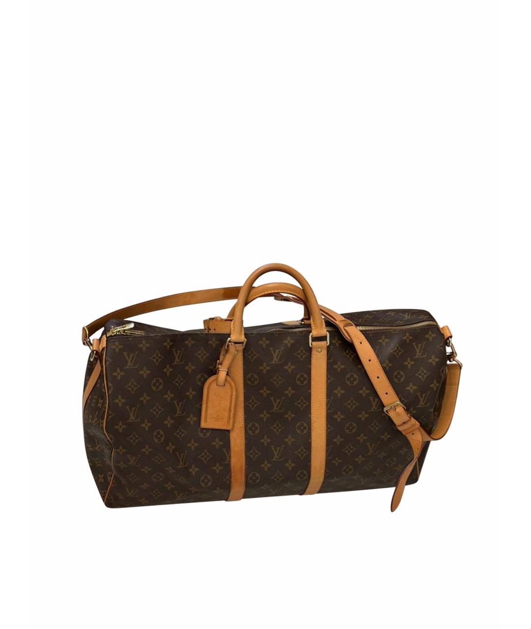LOUIS VUITTON Коричневая кожаная дорожная/спортивная сумка, фото 1