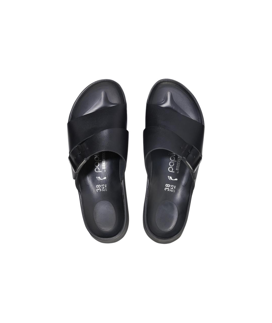 BIRKENSTOCK Черные кожаные шлепанцы, фото 5