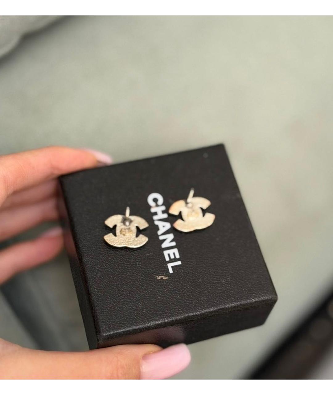 CHANEL Серебряные металлические серьги, фото 2