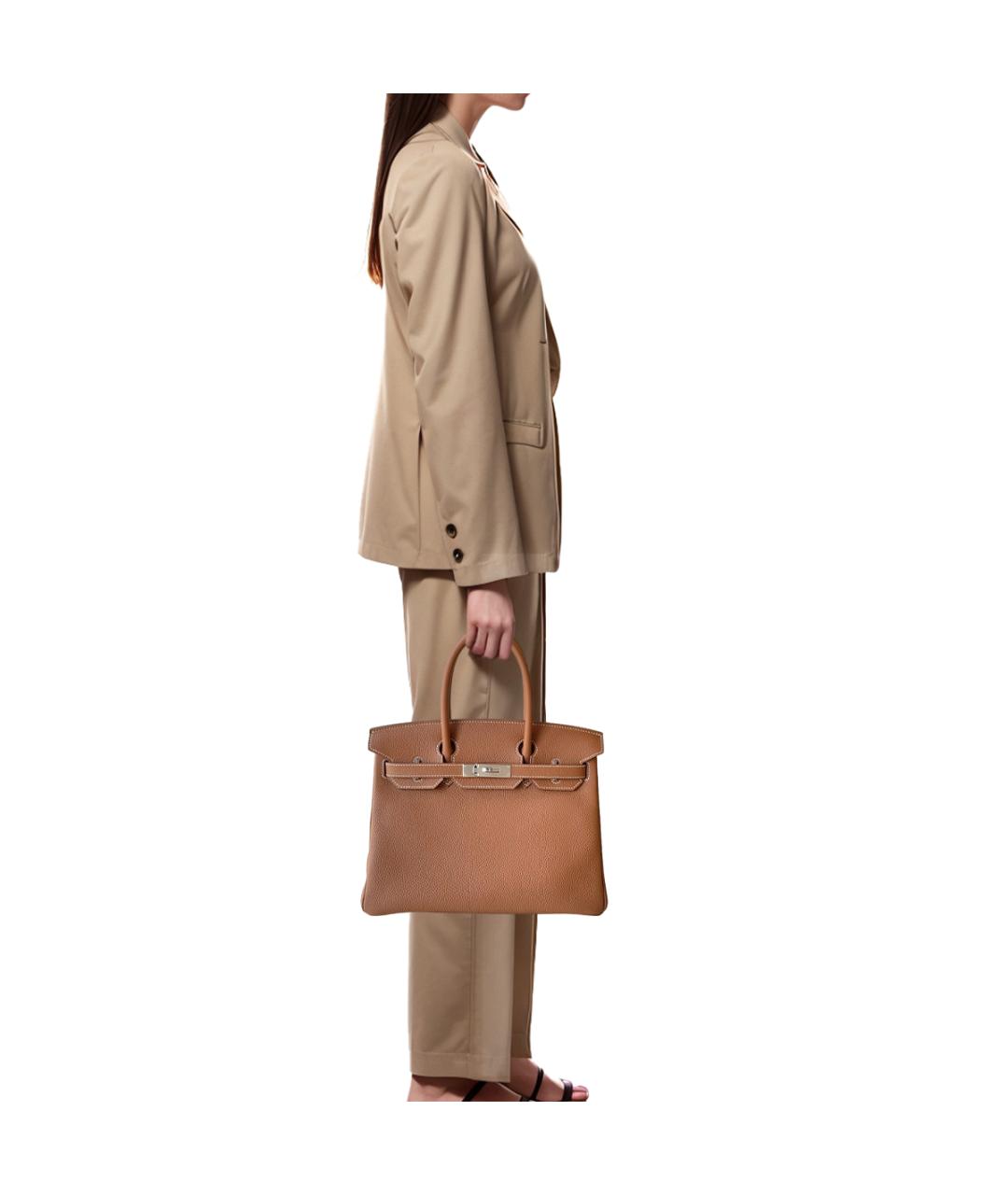HERMES Коричневая кожаная сумка через плечо, фото 5