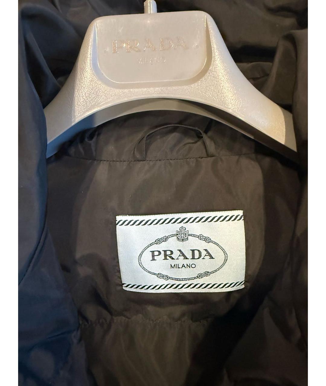 PRADA Черный нейлоновый пуховик, фото 3